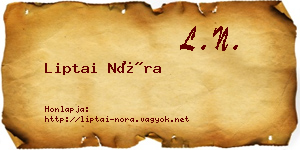 Liptai Nóra névjegykártya